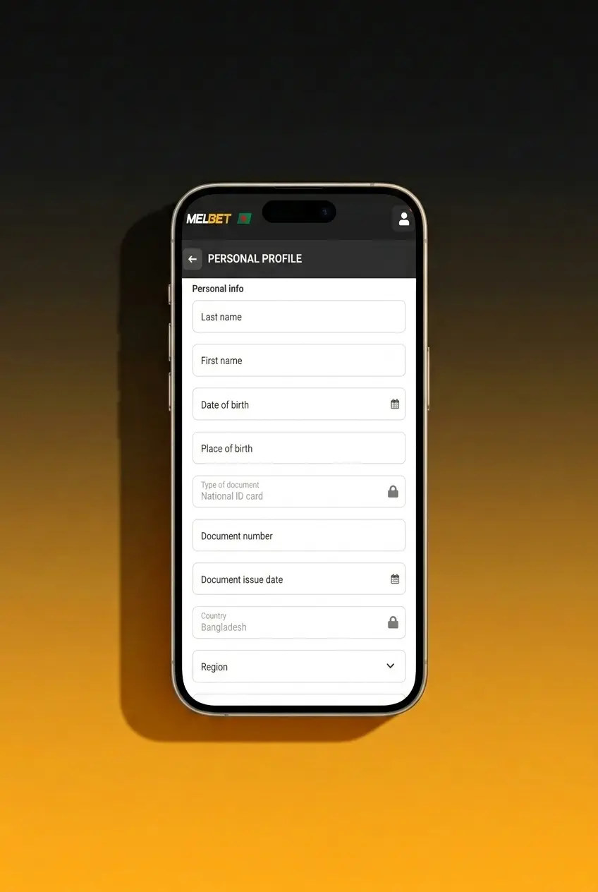 Melbet account verification page showing KYC steps for ID upload and withdrawal approval process